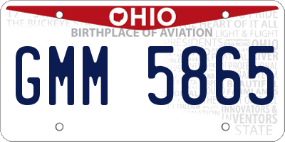 OH license plate GMM5865