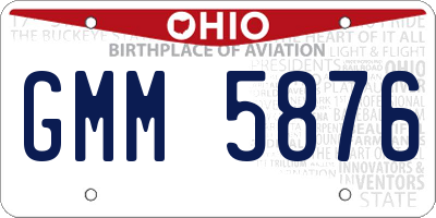 OH license plate GMM5876