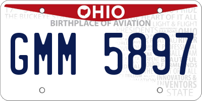 OH license plate GMM5897