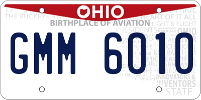OH license plate GMM6010