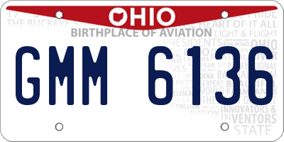 OH license plate GMM6136