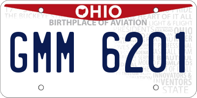 OH license plate GMM6201