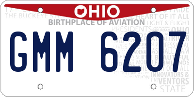 OH license plate GMM6207