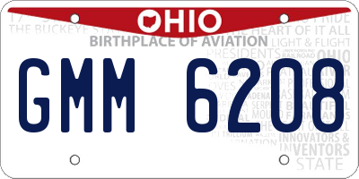 OH license plate GMM6208
