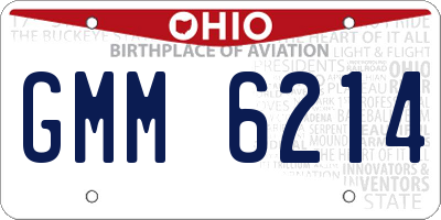 OH license plate GMM6214