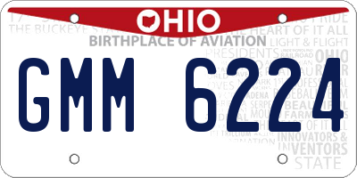 OH license plate GMM6224