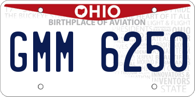 OH license plate GMM6250