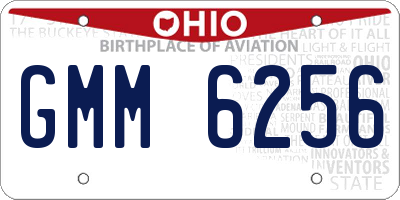 OH license plate GMM6256