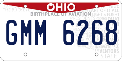 OH license plate GMM6268
