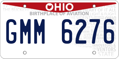OH license plate GMM6276