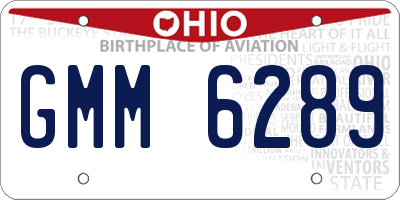 OH license plate GMM6289