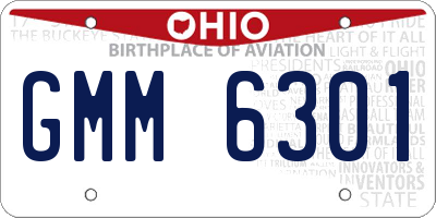 OH license plate GMM6301