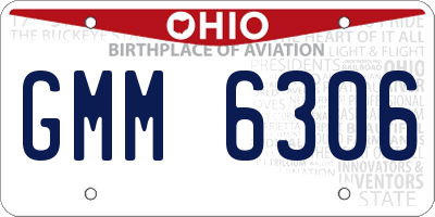 OH license plate GMM6306