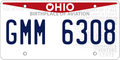 OH license plate GMM6308