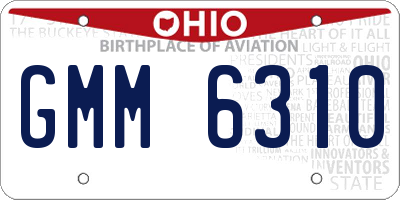 OH license plate GMM6310