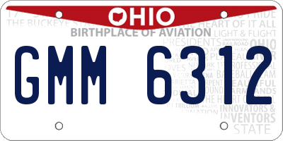 OH license plate GMM6312
