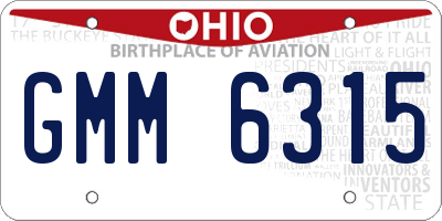 OH license plate GMM6315