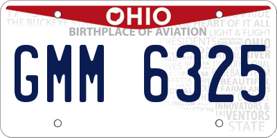 OH license plate GMM6325