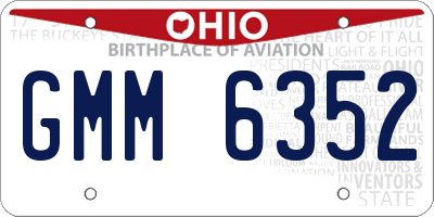 OH license plate GMM6352