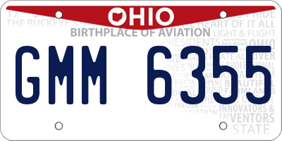 OH license plate GMM6355