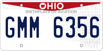 OH license plate GMM6356