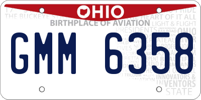 OH license plate GMM6358