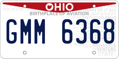OH license plate GMM6368