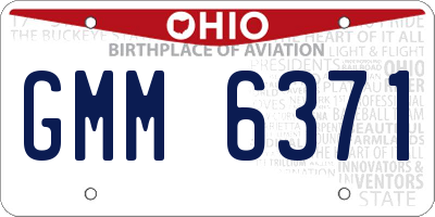 OH license plate GMM6371