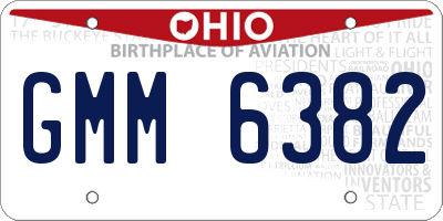 OH license plate GMM6382