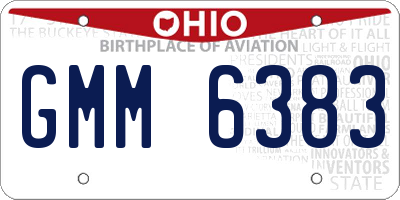 OH license plate GMM6383