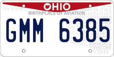 OH license plate GMM6385