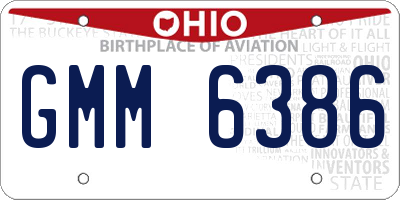 OH license plate GMM6386