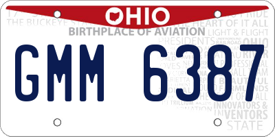 OH license plate GMM6387