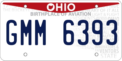 OH license plate GMM6393