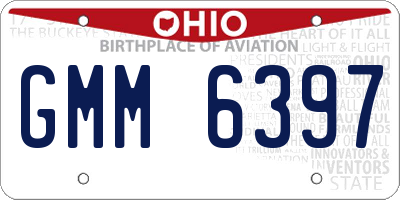 OH license plate GMM6397