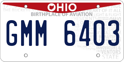 OH license plate GMM6403