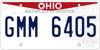 OH license plate GMM6405