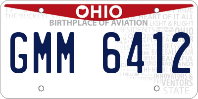 OH license plate GMM6412