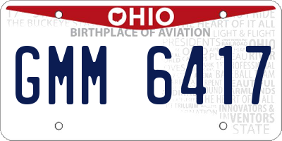 OH license plate GMM6417