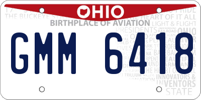 OH license plate GMM6418