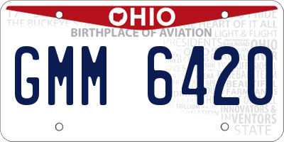 OH license plate GMM6420