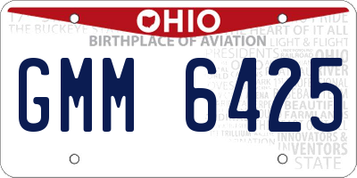 OH license plate GMM6425