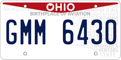 OH license plate GMM6430