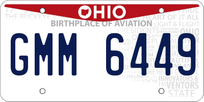 OH license plate GMM6449