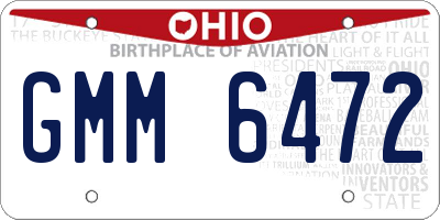 OH license plate GMM6472