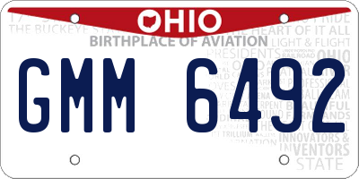 OH license plate GMM6492