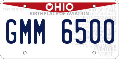 OH license plate GMM6500