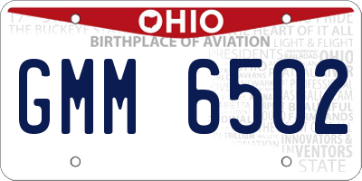 OH license plate GMM6502