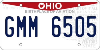 OH license plate GMM6505