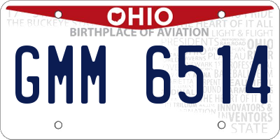 OH license plate GMM6514